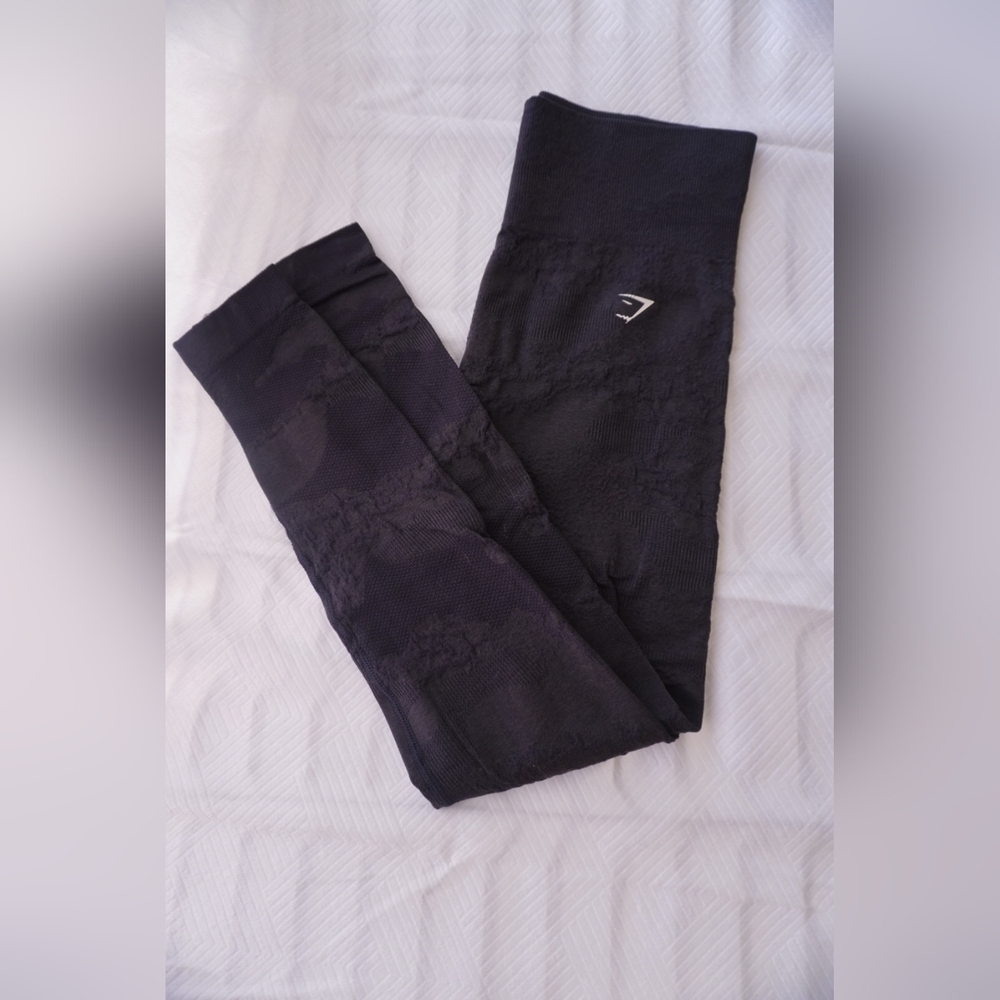 Black Textured Leggings